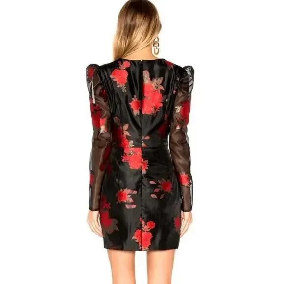 Lovers + Friends Brant Mini Dress Size S NWT $248 Red Floral